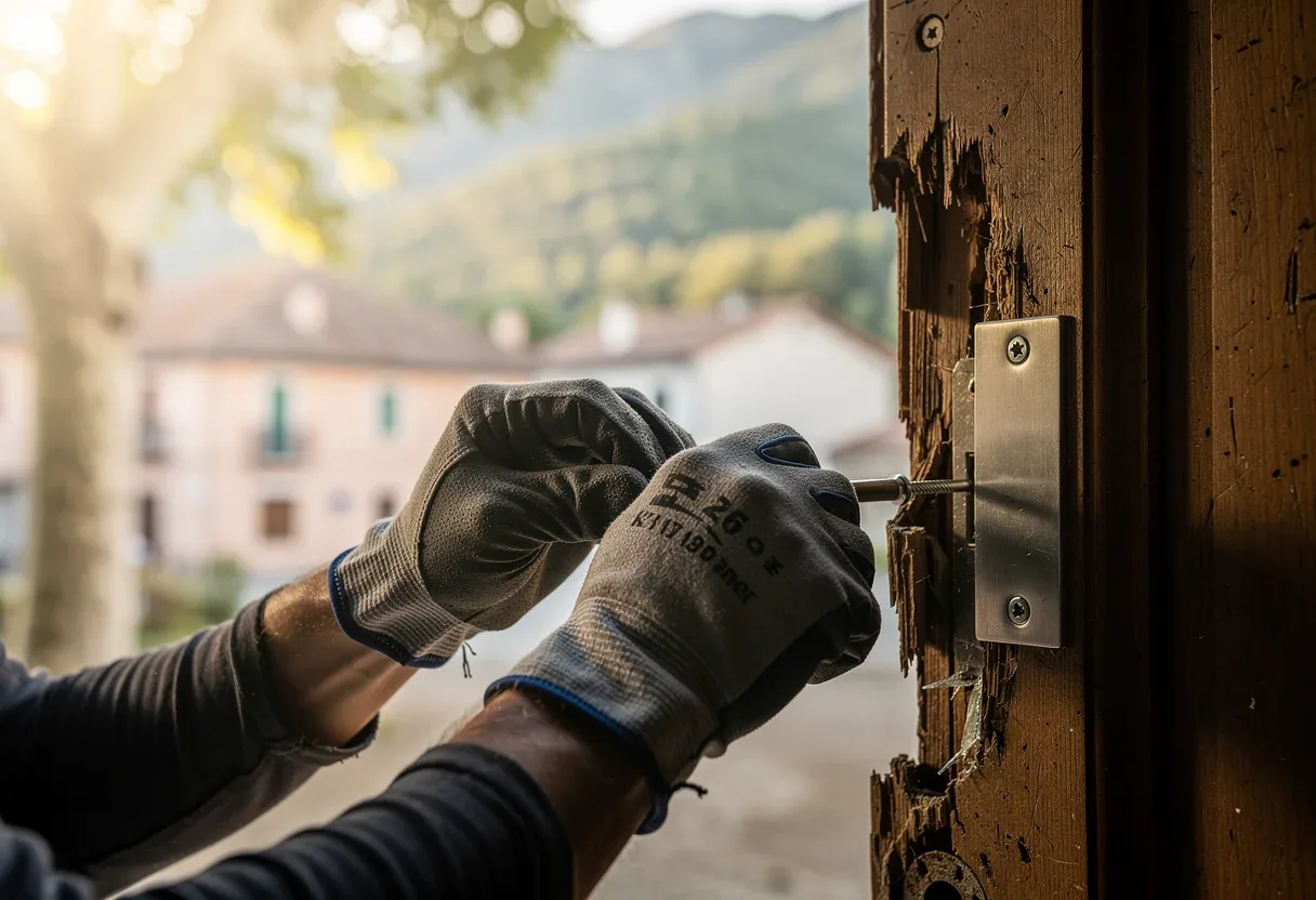 Mise en sécurité d'une porte après effraction à Le Boulou