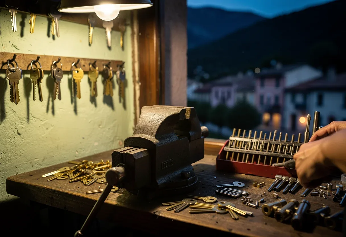 L'établi de l'atelier du serrurier de Le Boulou