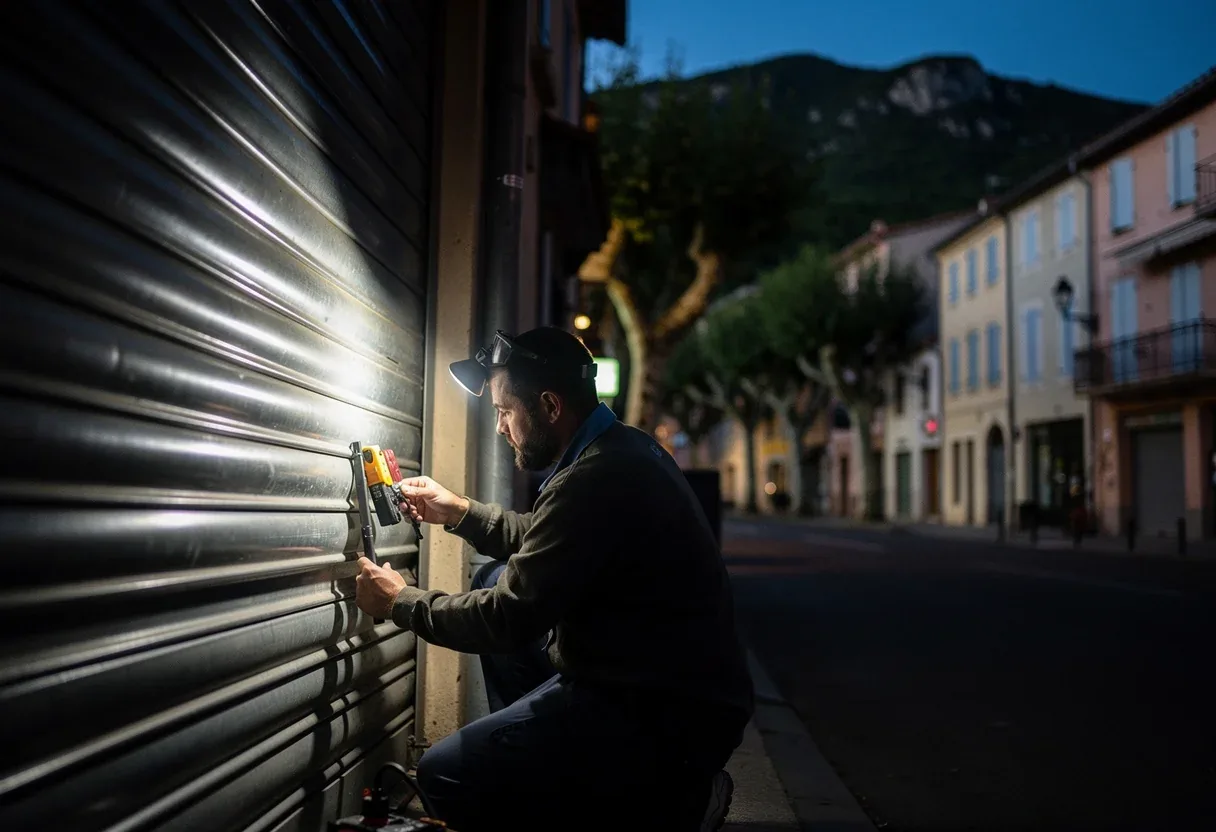 Dépannage d'un rideau métallique de commerce à Le Boulou